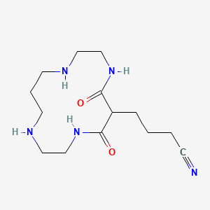molecular formula C14H25N5O2 B8715077 4-(5,7-Dioxo-1,4,8,11-tetraazacyclotetradecan-6-yl)butanenitrile CAS No. 63972-23-6