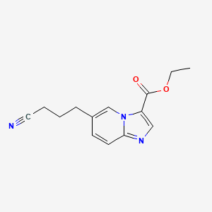 molecular formula C14H15N3O2 B8715094 Ethyl 6-(3-cyanopropyl)imidazo[1,2-a]pyridine-3-carboxylate 