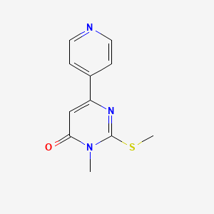 molecular formula C11H11N3OS B8715101 3-methyl-2-methylsulfanyl-6-pyridin-4-yl-3H-pyrimidin-4-one 