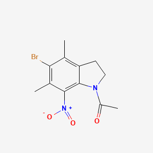 molecular formula C12H13BrN2O3 B8715119 1-(5-Bromo-4,6-dimethyl-7-nitroindolin-1-yl)ethanone 