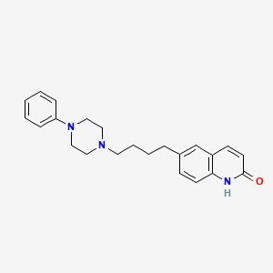 molecular formula C23H27N3O B8715127 2(1H)-Quinolinone, 6-(4-(4-phenyl-1-piperazinyl)butyl)- CAS No. 80834-79-3