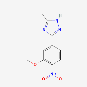 molecular formula C10H10N4O3 B8715195 3-(3-Methoxy-4-nitrophenyl)-5-methyl-1H-1,2,4-triazole CAS No. 648917-49-1