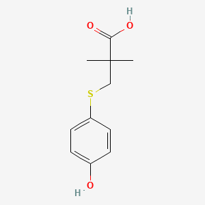 molecular formula C11H14O3S B8715209 3-[(4-Hydroxyphenyl)sulfanyl]-2,2-dimethylpropanoic acid CAS No. 141426-96-2