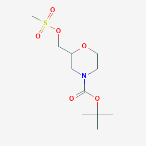 molecular formula C11H21NO6S B8715263 Tert-butyl 2-(((methylsulfonyl)oxy)methyl)morpholine-4-carboxylate 