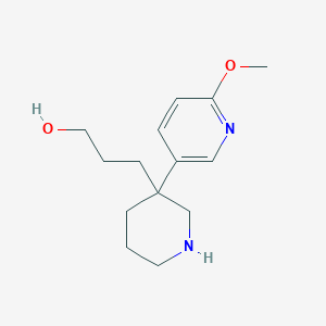 molecular formula C14H22N2O2 B8715318 3-[3-(6-Methoxypyridin-3-yl)piperidin-3-yl]propan-1-ol 