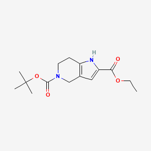 molecular formula C15H22N2O4 B8715324 5-Tert-butyl 2-ethyl 6,7-dihydro-1H-pyrrolo[3,2-C]pyridine-2,5(4H)-dicarboxylate 