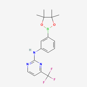 molecular formula C17H19BF3N3O2 B8715340 N-(3-(4,4,5,5-Tetramethyl-1,3,2-dioxaborolan-2-yl)phenyl)-4-(trifluoromethyl)pyrimidin-2-amine 