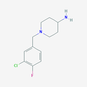molecular formula C12H16ClFN2 B8715363 1-(3-Chloro-4-fluorobenzyl)-4-piperidinamine 