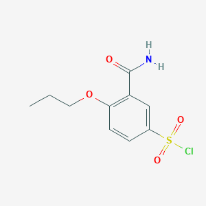 molecular formula C10H12ClNO4S B8715431 5-Chlorosulphonyl-2-propoxybenzamide CAS No. 61627-16-5