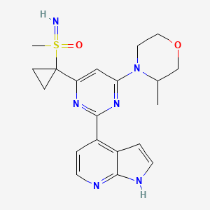 molecular formula C20H24N6O2S B8715501 imino-methyl-[1-[6-(3-methylmorpholin-4-yl)-2-(1H-pyrrolo[2,3-b]pyridin-4-yl)pyrimidin-4-yl]cyclopropyl]-oxo-lambda6-sulfane 