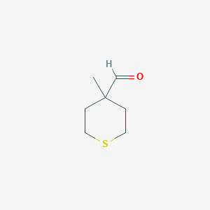 molecular formula C7H12OS B8715523 4-Formyl-4-methylthiane 