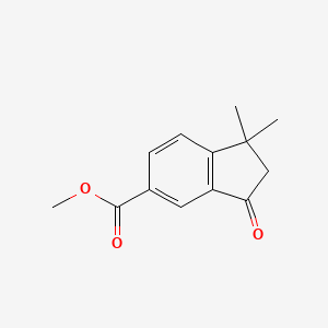 molecular formula C13H14O3 B8715551 methyl 1,1-dimethyl-3-oxo-2,3-dihydro-1H-indene-5-carboxylate 