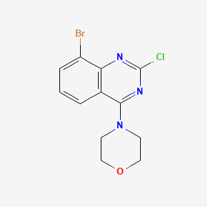 molecular formula C12H11BrClN3O B8715566 4-(8-Bromo-2-chloroquinazolin-4-yl)morpholine 