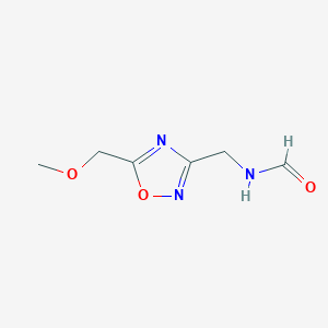 molecular formula C6H9N3O3 B8715600 N-((5-(Methoxymethyl)-1,2,4-oxadiazol-3-yl)methyl)formamide CAS No. 110035-80-8