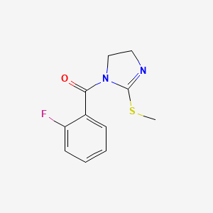 molecular formula C11H11FN2OS B8715633 1-(2-Fluorobenzoyl)-2-methylthio-2-imidazoline 