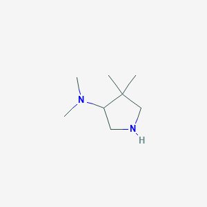 molecular formula C8H18N2 B8715637 N,N,4,4-tetramethylpyrrolidin-3-amine 