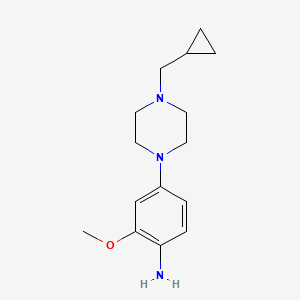 molecular formula C15H23N3O B8715657 4-[4-(Cyclopropylmethyl)-1-piperazinyl]-2-(methyloxy)aniline 