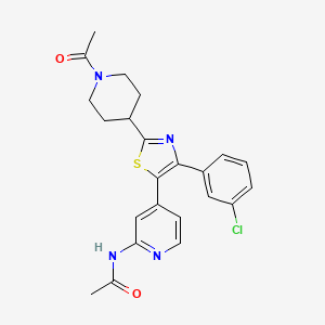 molecular formula C23H23ClN4O2S B8715733 N-[4-[2-(1-Acetylpiperidin-4-YL)-4-(3-chlorophenyl)-1,3-thiazol-5-YL]-2-pyridyl]acetamide CAS No. 365430-78-0