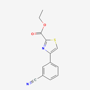 molecular formula C13H10N2O2S B8715882 Ethyl 4-(3-cyanophenyl)-1,3-thiazole-2-carboxylate 