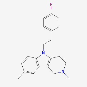 molecular formula C21H23FN2 B8715897 5-(4-fluorophenethyl)-2,8-dimethyl-2,3,4,5-tetrahydro-1H-pyrido[4,3-b]indole 