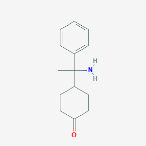 molecular formula C14H19NO B8715904 4-(1-Amino-1-phenyl-ethyl)-cyclohexanone 