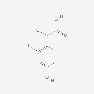 molecular formula C9H9FO4 B8715995 (2-Fluoro-4-hydroxyphenyl)(methoxy)acetic acid 