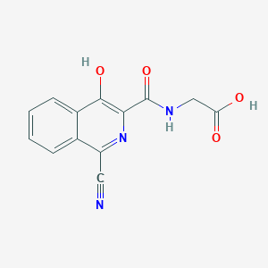 molecular formula C13H9N3O4 B8716042 2-(1-Cyano-4-hydroxyisoquinoline-3-carboxamido)acetic acid 