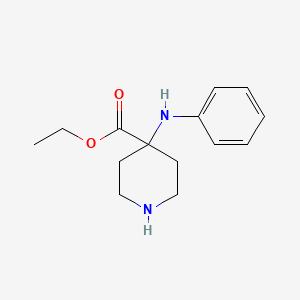 molecular formula C14H20N2O2 B8716065 4-Piperidinecarboxylic acid, 4-(phenylamino)-, ethyl ester CAS No. 61379-95-1