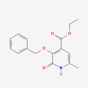molecular formula C16H17NO4 B8716148 Ethyl 3-(benzyloxy)-6-methyl-2-oxo-1,2-dihydropyridine-4-carboxylate 