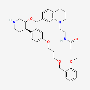 molecular formula C36H47N3O5 B8716201 Acetamide,N-[2-[3,4-dihydro-7-[[[(3R,4R)-4-[4-[3-[(2-methoxyphenyl)methoxy]propoxy]phenyl]-3-piperidinyl]oxy]methyl]-1(2H)-quinolinyl]ethyl]- 