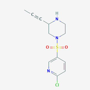 molecular formula C12H14ClN3O2S B8716245 1-((6-Chloro-3-pyridinyl)sulfonyl)-3-(1-propyn-1-yl)piperazine 