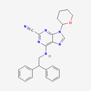 molecular formula C25H24N6O B8716273 6-((2,2-Diphenylethyl)amino)-9-(tetrahydro-2H-pyran-2-yl)-9H-purine-2-carbonitrile CAS No. 264608-17-5