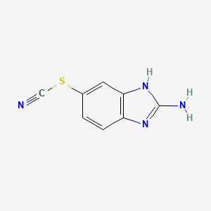 molecular formula C8H6N4S B8716292 2-Amino-1H-benzimidazol-6-yl thiocyanate CAS No. 79475-19-7