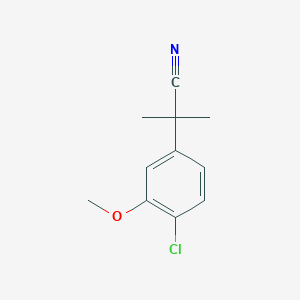 molecular formula C11H12ClNO B8716298 2-(4-Chloro-3-methoxyphenyl)-2-methylpropanenitrile 