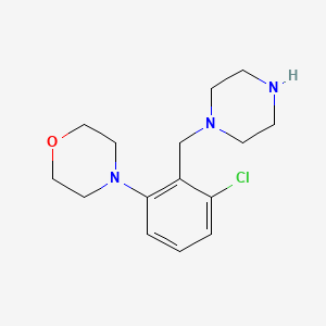 molecular formula C15H22ClN3O B8716385 4-[3-Chloro-2-(piperazin-1-ylmethyl)phenyl]morpholine 