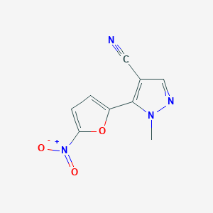 molecular formula C9H6N4O3 B8716459 1-Methyl-5-(5-nitrofuran-2-yl)-1H-pyrazole-4-carbonitrile CAS No. 61620-65-3