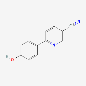 molecular formula C12H8N2O B8716553 6-(4-Hydroxyphenyl)nicotinonitrile CAS No. 149353-76-4