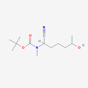 molecular formula C13H24N2O3 B8716585 tert-Butyl (1-cyano-5-hydroxyhexyl)methylcarbamate 