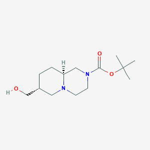molecular formula C14H26N2O3 B8716656 (7R,9aS)-2-BOC-7-hydroxymethyl-2,3,4,6,7,8,9,9a-octahydro-1H-pyrido[1,2-a]pyrazine 