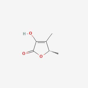 molecular formula C6H8O3 B8716686 4,5-Dimethyl-3-hydroxy-2,5-dihydro-2-furanone, (+)- CAS No. 87068-69-7
