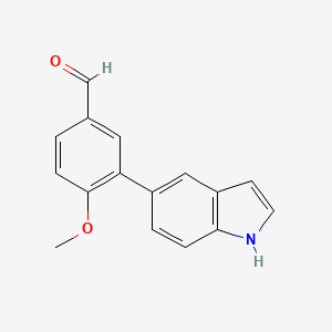 molecular formula C16H13NO2 B8716746 3-(Indol-5-yl)-4-methoxybenzaldehyde 