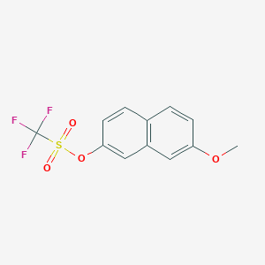 molecular formula C12H9F3O4S B8716876 Methanesulfonic acid, trifluoro-, 7-methoxy-2-naphthalenyl ester CAS No. 135653-94-0