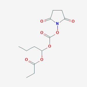 molecular formula C12H17NO7 B8716923 1-({[(2,5-Dioxopyrrolidin-1-yl)oxy]carbonyl}oxy)butyl propanoate CAS No. 918448-50-7