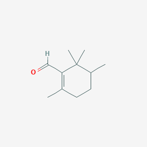 molecular formula C11H18O B8716949 2,5,6,6-Tetramethylcyclohex-1-ene-1-carbaldehyde CAS No. 31162-52-4