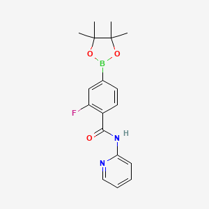molecular formula C18H20BFN2O3 B8716952 2-Fluoro-N-(pyridin-2-yl)-4-(4,4,5,5-tetramethyl-1,3,2-dioxaborolan-2-yl)benzamide 