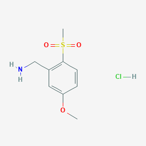 molecular formula C9H14ClNO3S B8716969 (5-Methoxy-2-(methylsulfonyl)phenyl)methanamine hydrochloride 