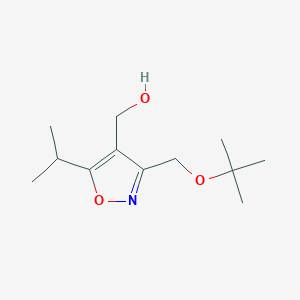 molecular formula C12H21NO3 B8717013 [3-{[(1,1-Dimethylethyl)oxy]methyl}-5-(1-methylethyl)-4-isoxazolyl]methanol 