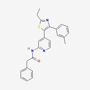 molecular formula C25H23N3OS B8717194 N-[4-[2-Ethyl-4-(3-methylphenyl)-1,3-thiazol-5-YL]-2-pyridyl]phenylacetamide CAS No. 303162-74-5