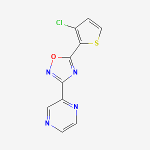 molecular formula C10H5ClN4OS B8717225 2-[5-(3-Chloro-2-thienyl)-1,2,4-oxadiazol-3-yl]pyrazine 