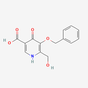 molecular formula C14H13NO5 B8717257 5-(Benzyloxy)-4-hydroxy-6-(hydroxymethyl)nicotinic acid 